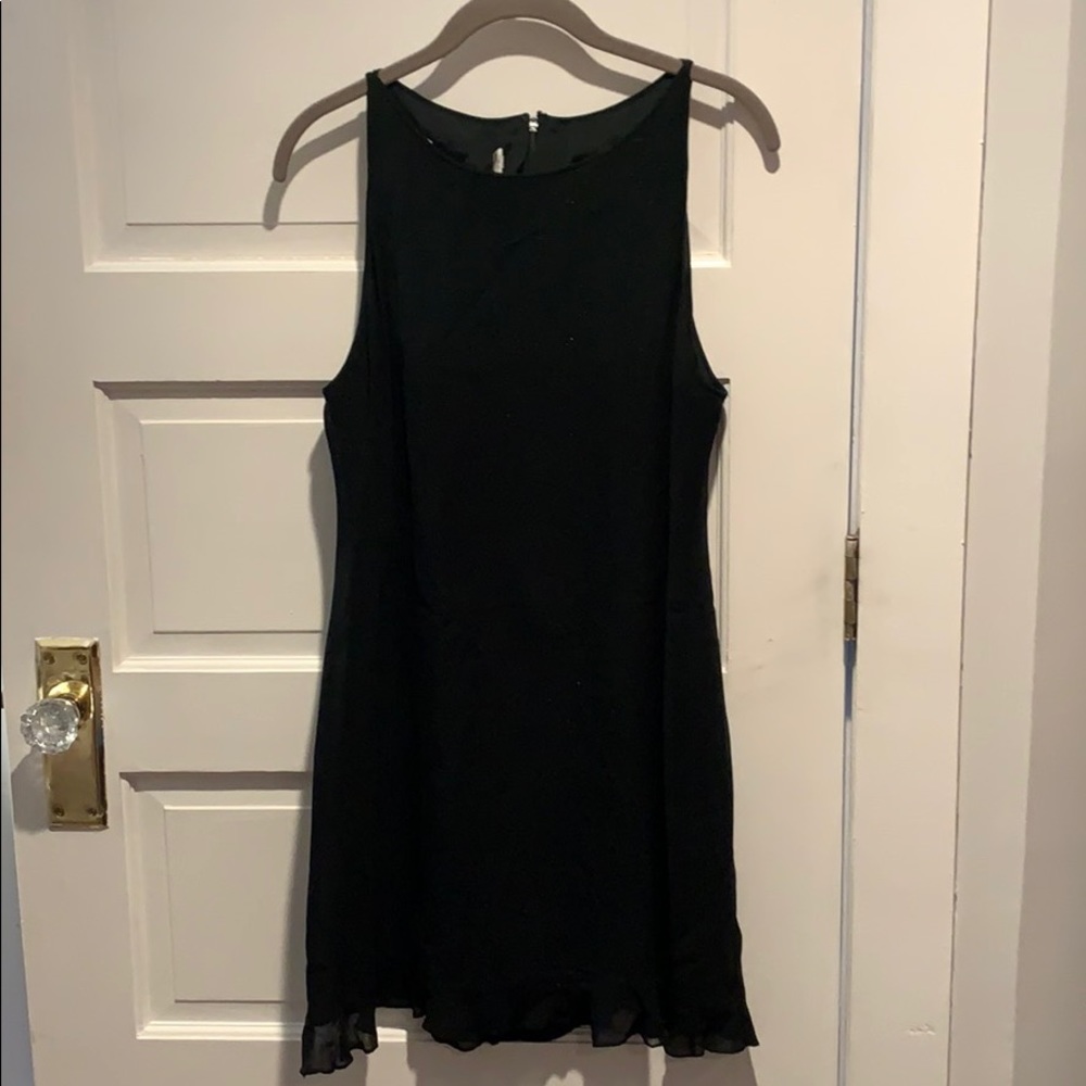 Black party dress glitter layer and black sheertop